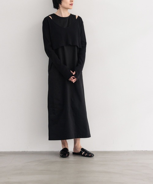LEPSIM(レプシィム)の「【FOR I SERIES】レイヤード2Pテレコプルオーバー 194161(Tシャツ/カットソー・レディース・ブラック/ライトパープル/グレイッシュベージュ・FREE)」の7枚目の写真