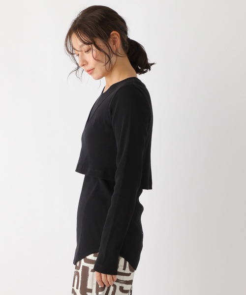 LEPSIM(レプシィム)の「【FOR I SERIES】レイヤード2Pテレコプルオーバー 194161(Tシャツ/カットソー・レディース・ブラック/ライトパープル/グレイッシュベージュ・FREE)」の20枚目の写真