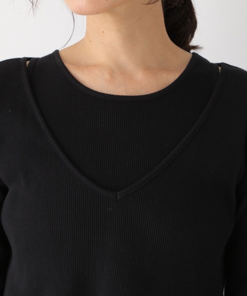 LEPSIM(レプシィム)の「【FOR I SERIES】レイヤード2Pテレコプルオーバー 194161(Tシャツ/カットソー・レディース・ブラック/ライトパープル/グレイッシュベージュ・FREE)」の22枚目の写真