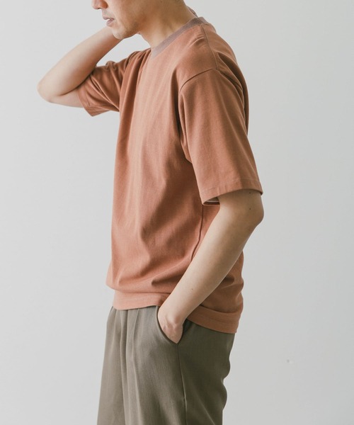 URBAN RESEARCH DOORS（アーバンリサーチドアーズ）の「ミジンボーダークルーネックショートスリーブタフTシャツ（Tシャツ/カットソー・メンズ・グリーン系その他/オレンジ系その他/ブルー系その他・MEDIUM/LARGE）」の8枚目の写真