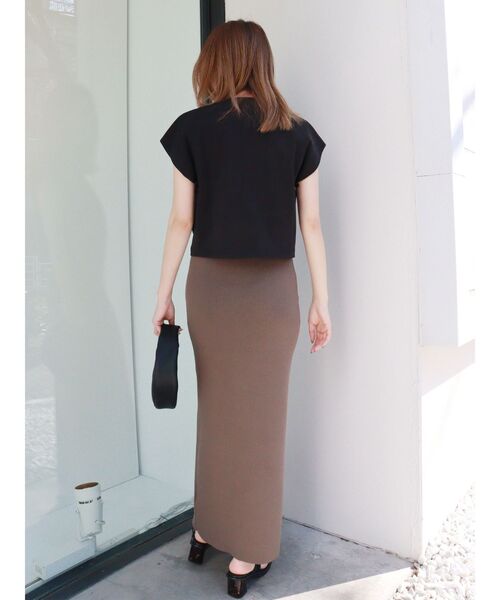 MURUA（ムルーア）の「アシメスリットニットスカート（スカート・レディース・ブラック/モカ・FREE）」の10枚目の写真