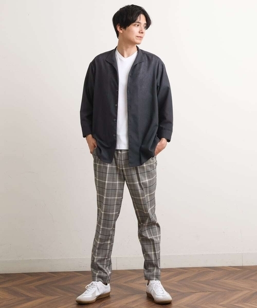 a.v.v(アーヴェヴェ)の「【軽撥水/接触冷感】チェック柄スマートスラックス(アンクル丈)(スラックス・メンズ・サンドベージュ/ホワイト/グレー/ベージュ・46/48/50/44)」の9枚目の写真