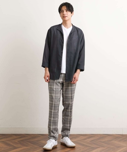 a.v.v(アーヴェヴェ)の「【軽撥水/接触冷感】チェック柄スマートスラックス(アンクル丈)(スラックス・メンズ・サンドベージュ/ホワイト/グレー/ベージュ・46/48/50/44)」の10枚目の写真