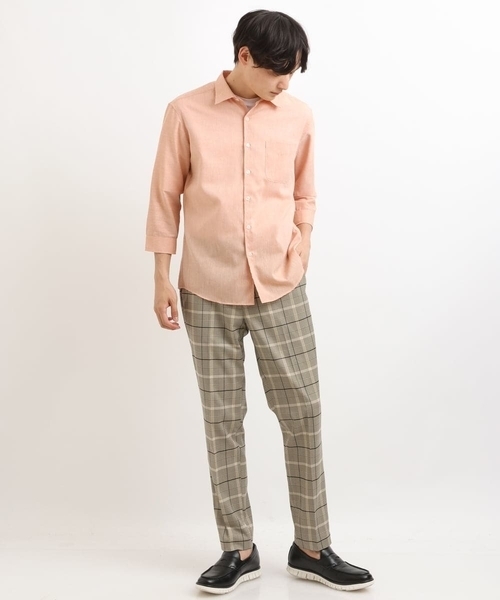 a.v.v(アーヴェヴェ)の「【軽撥水/接触冷感】チェック柄スマートスラックス(アンクル丈)(スラックス・メンズ・サンドベージュ/ホワイト/グレー/ベージュ・46/48/50/44)」の18枚目の写真
