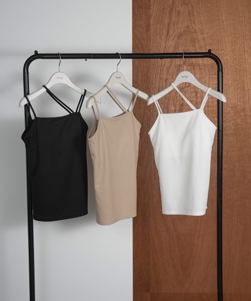 lawgy(ラウジー)の「asymmetry line camisole(キャミソール・レディース・ホワイト/ベージュ/ブラック・FREE)」の8枚目の写真