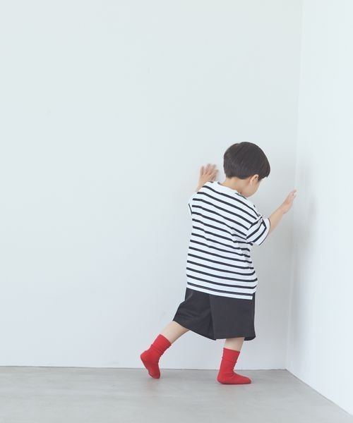 LOWRYS FARM（ローリーズファーム）の「ＵＳＡボーダーＳＳＴシャツ＊　199295（Tシャツ/カットソー・キッズ・ブラック/ブルー/グリーン/ピンク/パープル・130cm/140cm/150cm/110cm/120cm）」の7枚目の写真