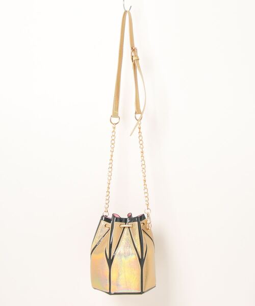 Burner（バーナー）の「【OKUOKU　0909】巾着型  ショルダーバッグ oku-bag-696834510069-28 U（ショルダーバッグ・レディース・シルバー/ゴールド・FREE）」の5枚目の写真