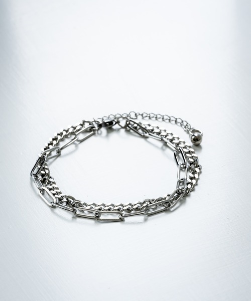 Ressaca（レサーカ）の「レイヤードシルバーチェーンブレスレットバングル ユニセックス（ブレスレット・メンズ・シルバー系その他/シルバー系その他2/シルバー・FREE）」の3枚目の写真