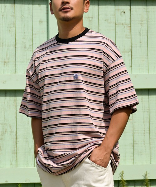 #Re:room（リルーム）の「カラーボーダービッグTシャツ（Tシャツ/カットソー・メンズ・ブルー/ブラック/ピンク・FREE）」の3枚目の写真