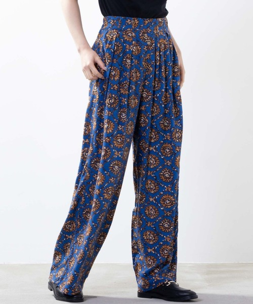 NAVY(ネイビー)の「UVカット クールタッチ インドファブリック レーヨンワイドパンツ(その他パンツ・レディース・グリーン/ネイビー/ブルー/ブラック/カーキ・M/L)」の5枚目の写真