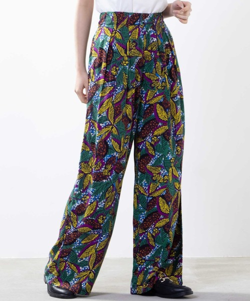 NAVY(ネイビー)の「UVカット クールタッチ インドファブリック レーヨンワイドパンツ(その他パンツ・レディース・グリーン/ネイビー/ブルー/ブラック/カーキ・M/L)」の4枚目の写真