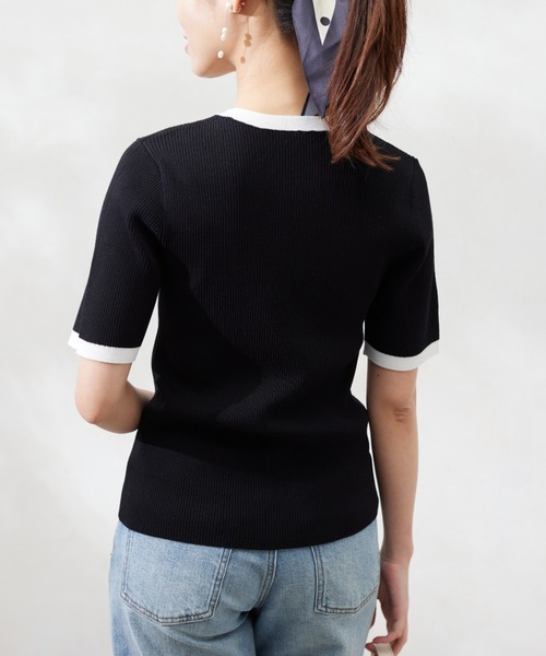 sheller シェリエ　半袖ニット　トップス　Tシャツ　プルオーバー sheller シェリエ 半袖ニット トップス Tシャツ プルオーバー