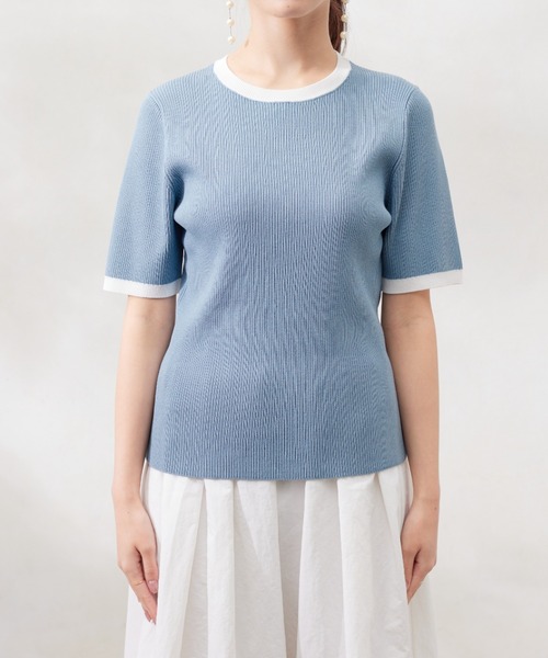 sheller シェリエ　半袖ニット　トップス　Tシャツ　プルオーバー sheller シェリエ 半袖ニット トップス Tシャツ プルオーバー