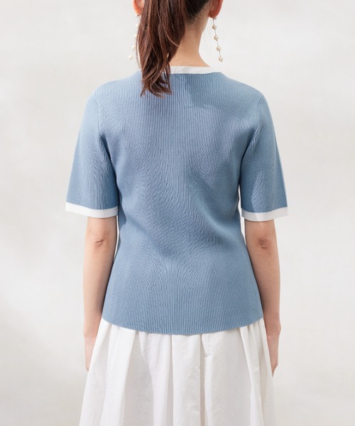 sheller シェリエ　半袖ニット　トップス　Tシャツ　プルオーバー sheller シェリエ 半袖ニット トップス Tシャツ プルオーバー
