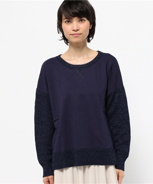 OUTLET（アウトレット）の「【CIAOPANIC TYPY】スエットラメドッキングプルオーバー（Tシャツ/カットソー・レディース・ネイビー・FREE）」の2枚目の写真