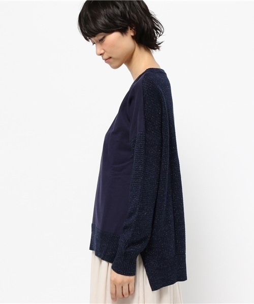 OUTLET（アウトレット）の「【CIAOPANIC TYPY】スエットラメドッキングプルオーバー（Tシャツ/カットソー・レディース・ネイビー・FREE）」の3枚目の写真