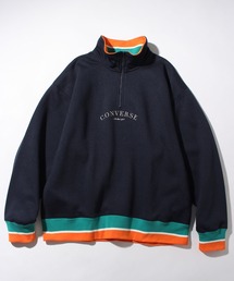 CONVERSE（コンバース）の「【CONVERSE/コンバース】裏起毛 リブライン プルオーバー ハーフジップスウェット（スウェット・メンズ）」