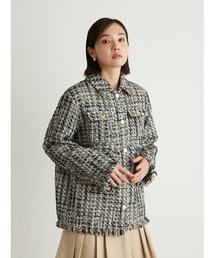 LILY BROWN（リリーブラウン）の「フリンジツイードジャケット