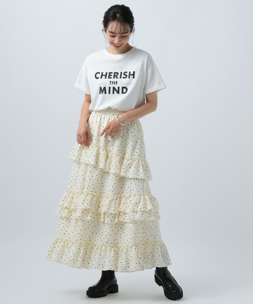 BAYFLOW（ベイフロー）の「ドットフリルスカート（スカート・レディース・ブラック/オフホワイト・SMALL/MEDIUM）」の5枚目の写真