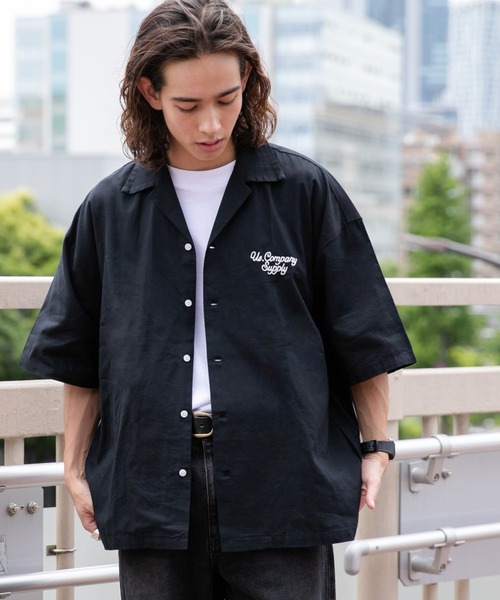 WEGO（ウィゴー）の「WEGO/チェーン刺繍ビッグシャツ（シャツ/ブラウス・メンズ・ホワイト/ブラック・MEDIUM/LARGE）」の2枚目の写真