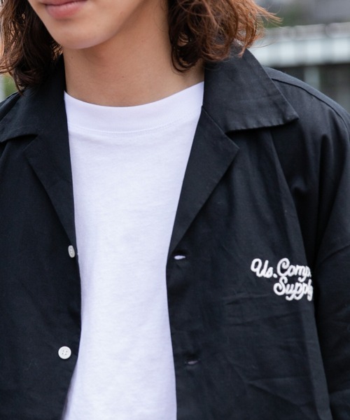 WEGO（ウィゴー）の「WEGO/チェーン刺繍ビッグシャツ（シャツ/ブラウス・メンズ・ホワイト/ブラック・MEDIUM/LARGE）」の6枚目の写真