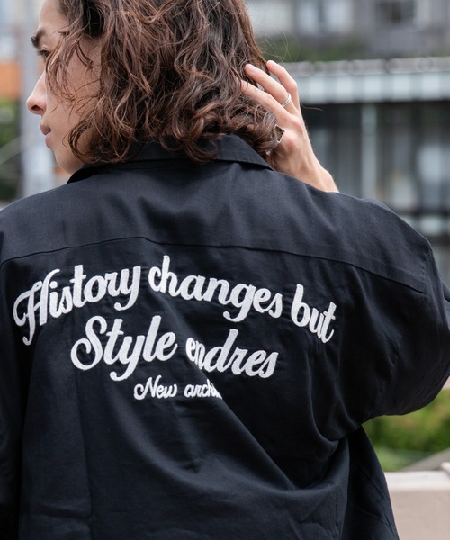 WEGO（ウィゴー）の「WEGO/チェーン刺繍ビッグシャツ（シャツ/ブラウス・メンズ・ホワイト/ブラック・MEDIUM/LARGE）」の5枚目の写真