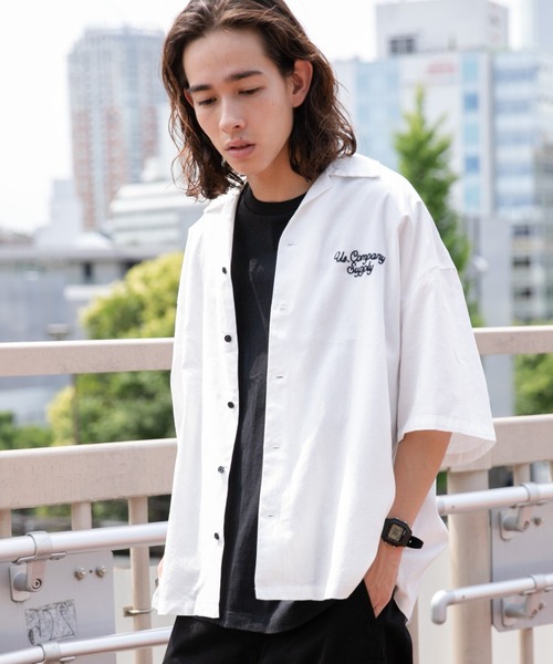 WEGO（ウィゴー）の「WEGO/チェーン刺繍ビッグシャツ（シャツ/ブラウス・メンズ・ホワイト/ブラック・MEDIUM/LARGE）」の10枚目の写真