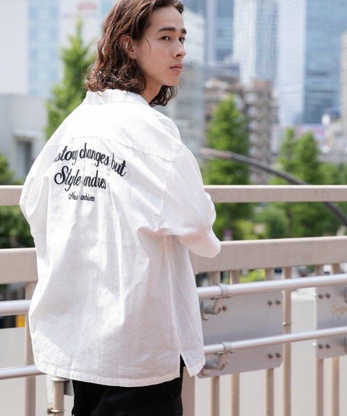 WEGO（ウィゴー）の「WEGO/チェーン刺繍ビッグシャツ（シャツ/ブラウス・メンズ・ホワイト/ブラック・MEDIUM/LARGE）」の11枚目の写真