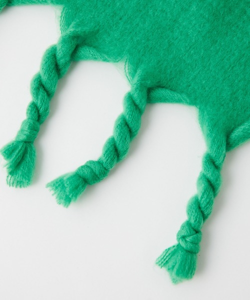 COLLAGE GALLARDAGALANTE（コラージュガリャルダガランテ）の「ボリュームフリンジマフラー（ストール/ショール・レディース・ホワイト/グリーン/グレイッシュベージュ・FREE）」の7枚目の写真