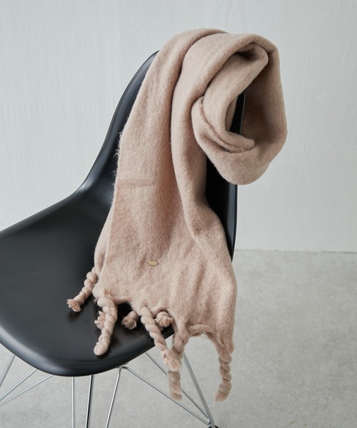 COLLAGE GALLARDAGALANTE（コラージュガリャルダガランテ）の「ボリュームフリンジマフラー（ストール/ショール・レディース・ホワイト/グリーン/グレイッシュベージュ・FREE）」の16枚目の写真