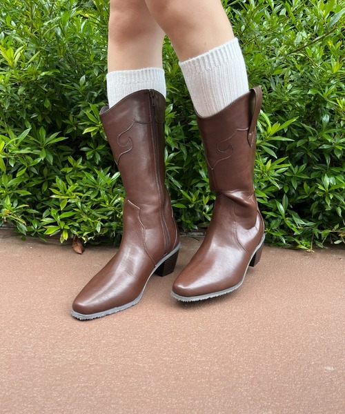 WEGO（ウィゴー）の「WEGO/ウエスタンミドルブーツ（ブーツ・レディース・ブラック/ブラウン・MEDIUM/LARGE）」の12枚目の写真