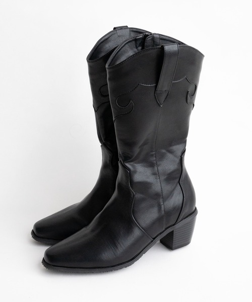 WEGO（ウィゴー）の「WEGO/ウエスタンミドルブーツ（ブーツ・レディース・ブラック/ブラウン・MEDIUM/LARGE）」の14枚目の写真