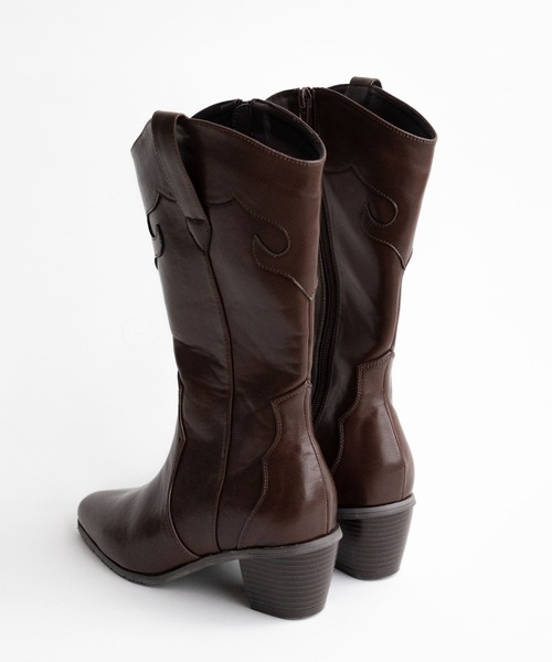 WEGO（ウィゴー）の「WEGO/ウエスタンミドルブーツ（ブーツ・レディース・ブラック/ブラウン・MEDIUM/LARGE）」の6枚目の写真