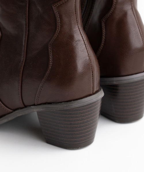 WEGO（ウィゴー）の「WEGO/ウエスタンミドルブーツ（ブーツ・レディース・ブラック/ブラウン・MEDIUM/LARGE）」の8枚目の写真