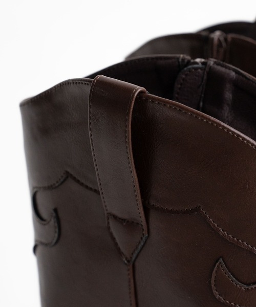 WEGO（ウィゴー）の「WEGO/ウエスタンミドルブーツ（ブーツ・レディース・ブラック/ブラウン・MEDIUM/LARGE）」の4枚目の写真