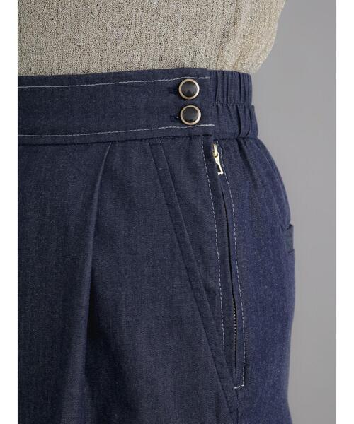 Te chichi（テチチ）の「デニム調ワイドパンツ（デニムパンツ・レディース・ブルー/ネイビー・F）」の14枚目の写真