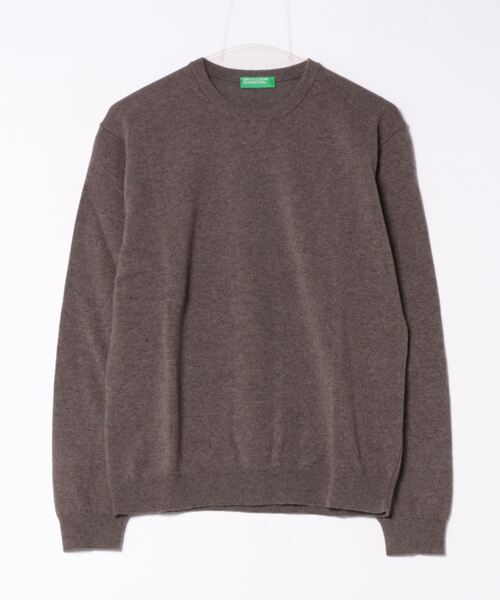 BENETTON (UNITED COLORS OF BENETTON)（ベネトンユナイテッドカラーズオブベネトン）の「ピュアメリノウールクルーネックニットセーター（ニット/セーター・メンズ・ネイビー/ベージュ/グレー/ブラック/ダークグレー・MEDIUM/SMALL/X-SMALL/LARGE）」の4枚目の写真