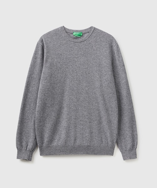 BENETTON (UNITED COLORS OF BENETTON)（ベネトンユナイテッドカラーズオブベネトン）の「ピュアメリノウールクルーネックニットセーター（ニット/セーター・メンズ・ネイビー/ベージュ/グレー/ブラック/ダークグレー・MEDIUM/SMALL/X-SMALL/LARGE）」の8枚目の写真
