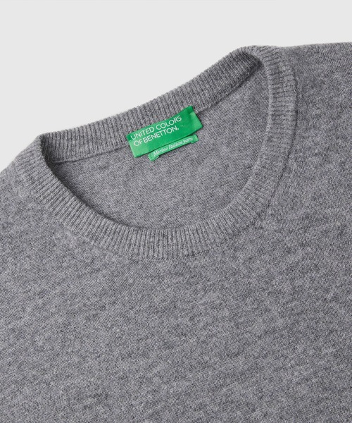 BENETTON (UNITED COLORS OF BENETTON)（ベネトンユナイテッドカラーズオブベネトン）の「ピュアメリノウールクルーネックニットセーター（ニット/セーター・メンズ・ネイビー/ベージュ/グレー/ブラック/ダークグレー・MEDIUM/SMALL/X-SMALL/LARGE）」の10枚目の写真