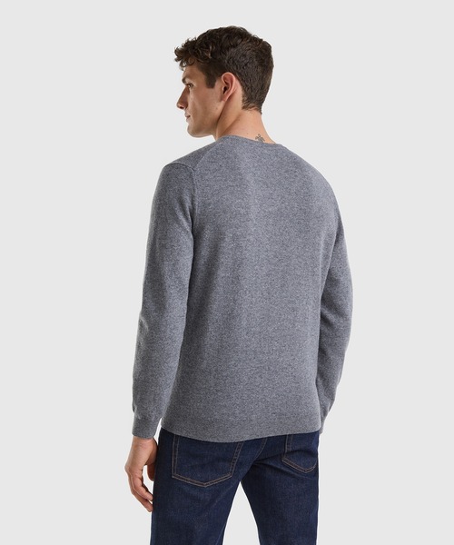 BENETTON (UNITED COLORS OF BENETTON)（ベネトンユナイテッドカラーズオブベネトン）の「ピュアメリノウールクルーネックニットセーター（ニット/セーター・メンズ・ネイビー/ベージュ/グレー/ブラック/ダークグレー・MEDIUM/SMALL/X-SMALL/LARGE）」の6枚目の写真