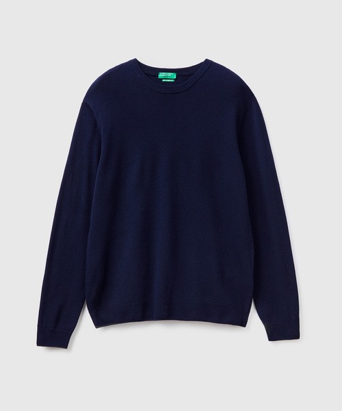 BENETTON (UNITED COLORS OF BENETTON)（ベネトンユナイテッドカラーズオブベネトン）の「ピュアメリノウールクルーネックニットセーター（ニット/セーター・メンズ・ネイビー/ベージュ/グレー/ブラック/ダークグレー・MEDIUM/SMALL/X-SMALL/LARGE）」の18枚目の写真