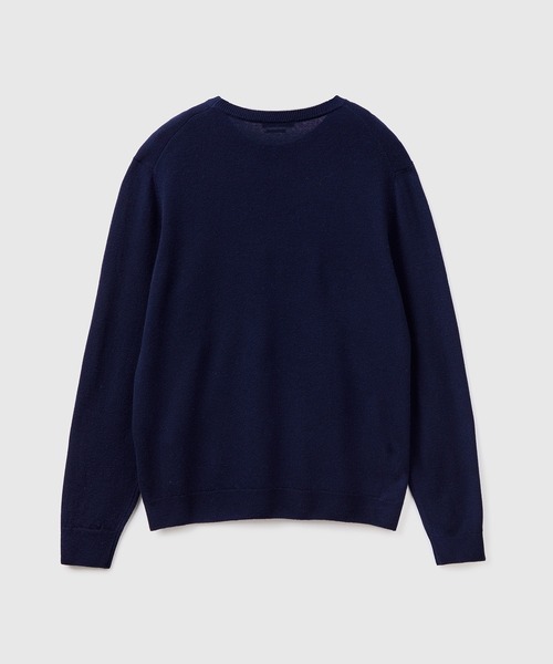 BENETTON (UNITED COLORS OF BENETTON)（ベネトンユナイテッドカラーズオブベネトン）の「ピュアメリノウールクルーネックニットセーター（ニット/セーター・メンズ・ネイビー/ベージュ/グレー/ブラック/ダークグレー・MEDIUM/SMALL/X-SMALL/LARGE）」の19枚目の写真