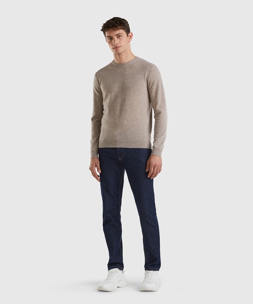 BENETTON (UNITED COLORS OF BENETTON)（ベネトンユナイテッドカラーズオブベネトン）の「ピュアメリノウールクルーネックニットセーター（ニット/セーター・メンズ・ネイビー/ベージュ/グレー/ブラック/ダークグレー・MEDIUM/SMALL/X-SMALL/LARGE）」の12枚目の写真