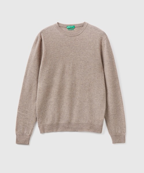 BENETTON (UNITED COLORS OF BENETTON)（ベネトンユナイテッドカラーズオブベネトン）の「ピュアメリノウールクルーネックニットセーター（ニット/セーター・メンズ・ネイビー/ベージュ/グレー/ブラック/ダークグレー・MEDIUM/SMALL/X-SMALL/LARGE）」の13枚目の写真