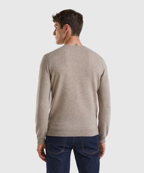 BENETTON (UNITED COLORS OF BENETTON)（ベネトンユナイテッドカラーズオブベネトン）の「ピュアメリノウールクルーネックニットセーター（ニット/セーター・メンズ・ネイビー/ベージュ/グレー/ブラック/ダークグレー・MEDIUM/SMALL/X-SMALL/LARGE）」の11枚目の写真