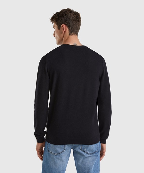 BENETTON (UNITED COLORS OF BENETTON)（ベネトンユナイテッドカラーズオブベネトン）の「ピュアメリノウールクルーネックニットセーター（ニット/セーター・メンズ・ネイビー/ベージュ/グレー/ブラック/ダークグレー・MEDIUM/SMALL/X-SMALL/LARGE）」の22枚目の写真