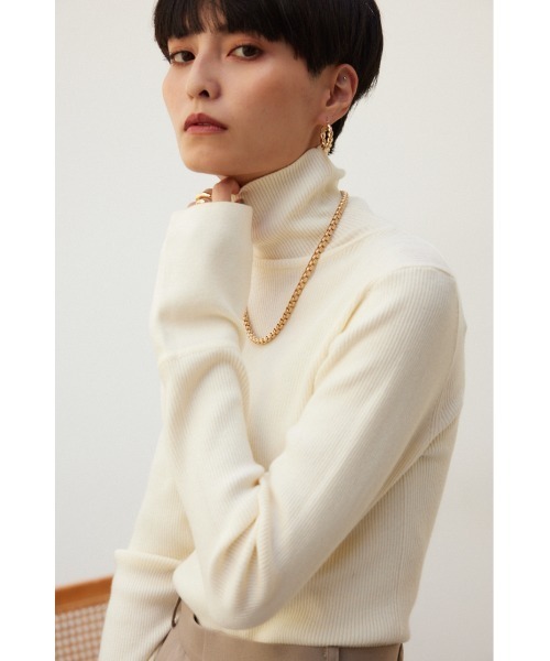 crie conforto(クリーコンフォルト)の「ファインゲージニットタートル(ニット/セーター・レディース・オフホワイト/チャコールグレー/ライトグレー/ブラック・MEDIUM/LARGE)」の15枚目の写真