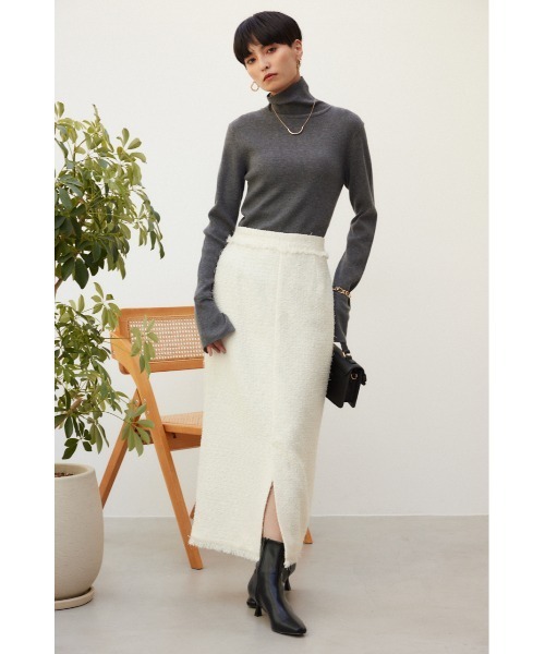 crie conforto(クリーコンフォルト)の「ファインゲージニットタートル(ニット/セーター・レディース・オフホワイト/チャコールグレー/ライトグレー/ブラック・MEDIUM/LARGE)」の6枚目の写真