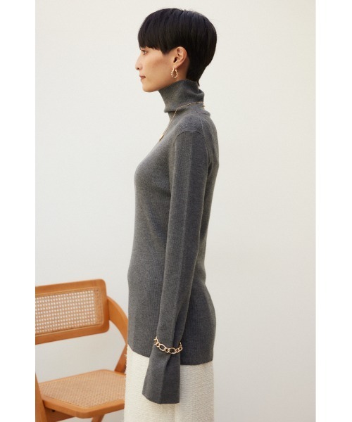 crie conforto(クリーコンフォルト)の「ファインゲージニットタートル(ニット/セーター・レディース・オフホワイト/チャコールグレー/ライトグレー/ブラック・MEDIUM/LARGE)」の8枚目の写真