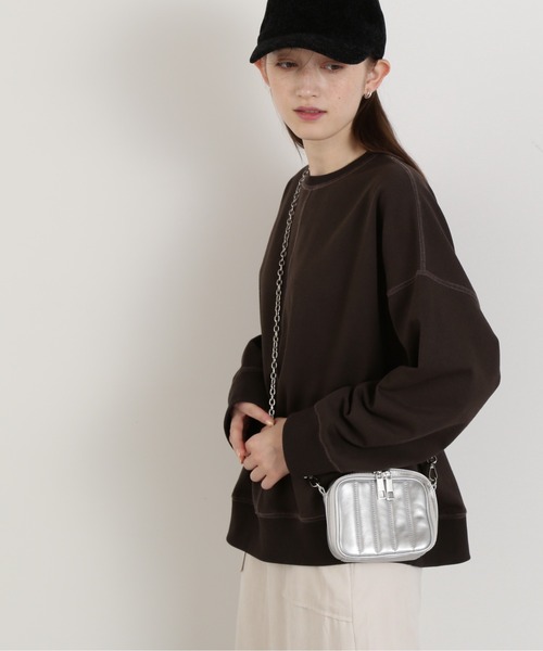 N.(N. Natural Beauty Basic)(エヌエヌナチュラルビューティーベーシック)の「◆アウトリンキングスウェット(スウェット・レディース・ピンク/チャコール/オフホワイト・MEDIUM)」の12枚目の写真